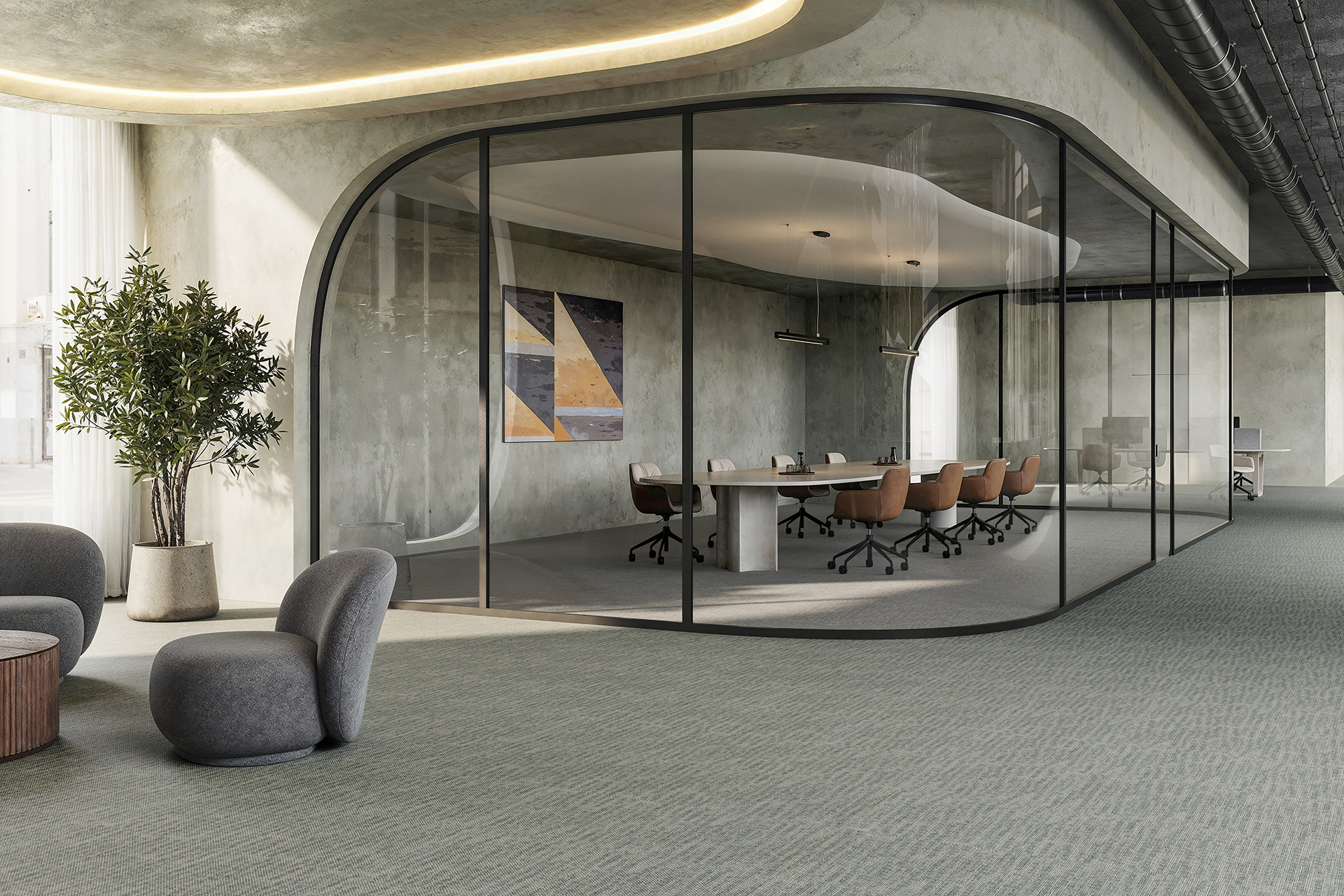 Office Interior Haelo Carpet Design Concept Ray Carpet Tile Collection
