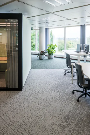 Bank Offices Open Office Space Artcore Carpet Collections Meeting Box and Flex Desks